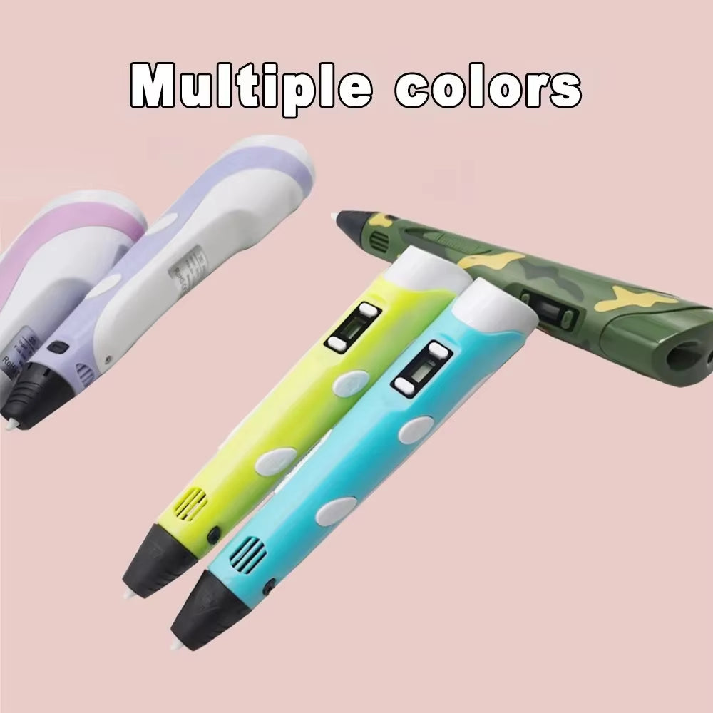 USB 3D Printing Pen Drawing 9M PLA Children'S 3D Graffiti Drawing Pen Toy Smart Gift DIY Art Tool Birthday Christmas Gift