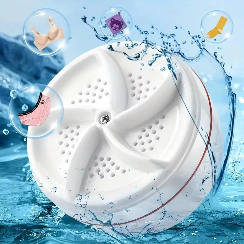 Mini Washing Machine USB Rotating Turbine Portable Washing Machine for Socks Underwear Wash Dishes for Travel Home Business Trip