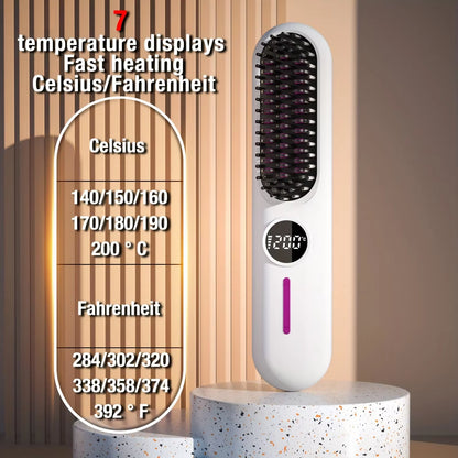 Electric Hot Comb Multifunctional Straight Hair Straightener Comb Negative Ion Anti-Scalding Styling Tool Straightening Brush